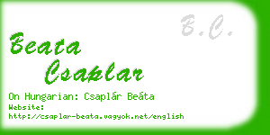 beata csaplar business card